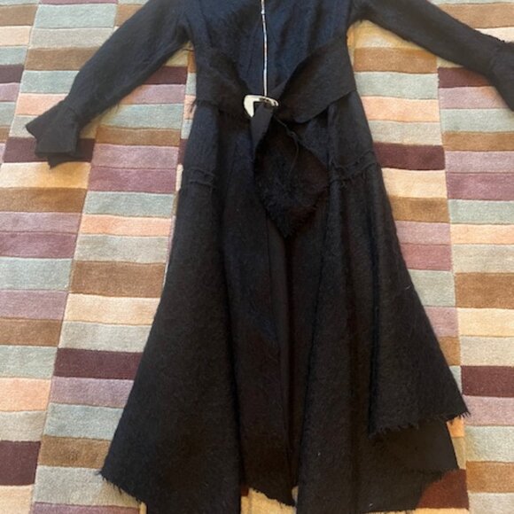 Black, Asymmetrical Coat by LA Designer - Sterling Capricio, Size 6-8 - Picture 11 of 15
